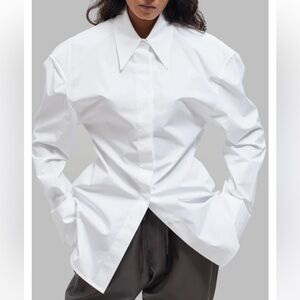 VIRAL Frankie Shop Padded White Button-Up Shirt